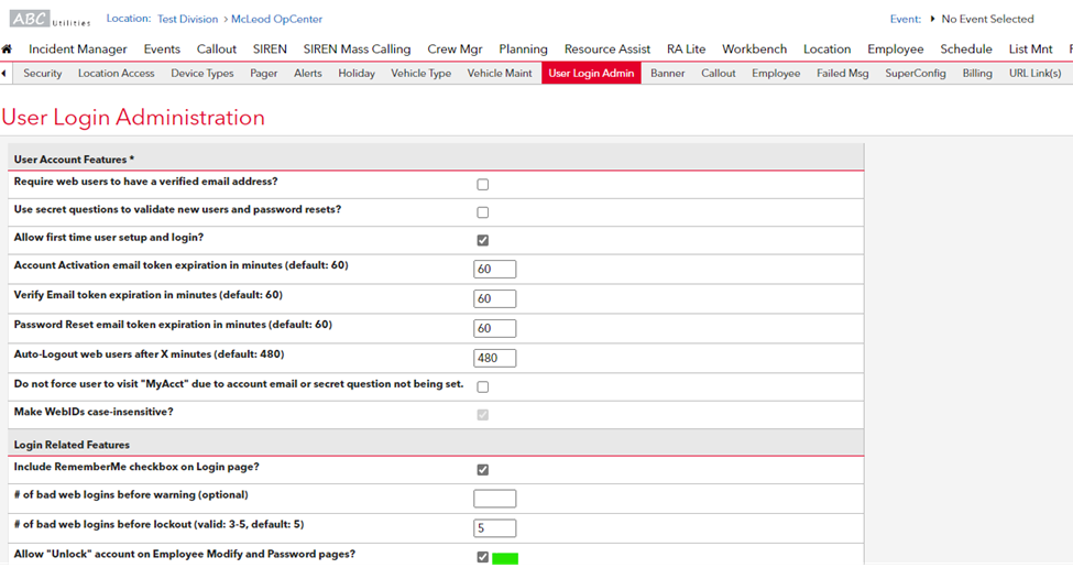 Enable “Unlock Account” feature on the Employee Administration Modify